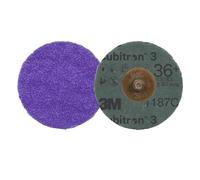 3M Cubitron 3 Roloc Fibre Disc 1187C, 36+, TR, Purple, 51 mm, 50/Carton