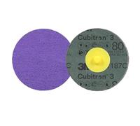 3M Cubitron 3 Roloc Fibre Disc 1187C, 80+, TR, Purple, 76 mm, 50/Carton