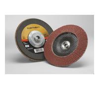 3M Cubitron II Flap Disc 969F 80+ T29 Quick Change 7 in x 5/8""""-11 Pack of 5 Polyester Backing Heavy Grinding Edge Deburring Aggressive W