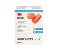 3M Disposable Earplugs 1100 Soft Foam Orange (Pack of 50) 1100-50