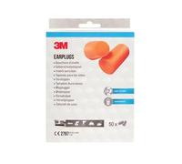 3M Disposable Earplugs 1100 Soft Foam Orange (Pack of 50) 1100-50