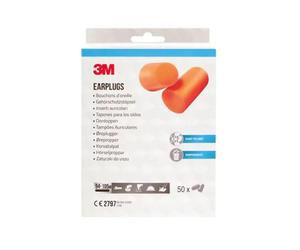 3M Disposable Earplugs 1100 Soft Foam Orange (Pack of 50) 1100-50