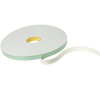 3M Double Coated Urethane Foam Tape 4032, 19 mm x 10 m, 0.8 mm, 10 Rolls | White