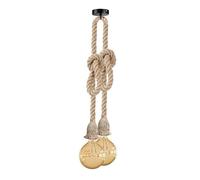 3m Double Head Vintage Ceiling Pendant Light Fitting, Brown Hemp Rope Twisted Braided Flex,E27 Lamp Holder Suspended Pendant Light Fitting Kit