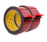 3M Double Sided Mounting Tape 50mm x 4.7m Black 2 Pack 0.6mm Thick | Heavy Duty Foam Tape, Strong Adhesive, for Car Décor Home Office Logos