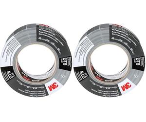 3M DT823S All Purpose Duct Tape DT8, Silver, 48 mm x 23 m, 0.2 mm, Individually Wrapped (Pack of 2)