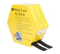 3M Dual Lock Reclosable Fastener SJ354D - Bonds Well to Many Low Surface Energy Materials (Polypropylene, Polyethylene) and Critical Paints -25mm X 5 m, Engaged Thickness 5.7mm, Black (1 Pack)