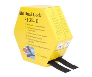 3M Dual Lock Reclosable Fastener Twin Pack SJ354D, 25 mm x 5 m, 5.7 mm | Bonds Well to Many Low Surface Energy Materials (Polypropylene, Polyethylene) and Critical Paints, 1 Pack