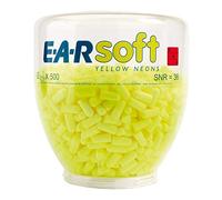 3M E-A-R E-A-Rsoft Yellow Neons Earplugs, 36 dB, Refill Bottle, 500 Pairs/Bottle, PD-01-002