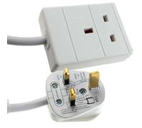 PRO ELEC 1 Gang Extension Lead 3m UK Mains Power Extension Cable 13A White