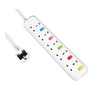 3M Extension Lead 5 Way Individually Switches, Mscien Extension Sockets Wall Mountable Extension Cord with 3 Meter Cable (Including Main Product) 5 Gang Random Switch