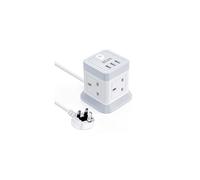 3M Extension Lead Cube With USB, BEVA 4 Gang Extension Socket With 3 USB Ports, 13A / 3250W Power Strip With Switch Multi Plug Extension wit