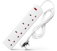 3M Extension Lead with different Way Socket, Heavy Duty Power Strip with Neon Indicator Light, Multi Socket Adapter for Home, Office, Living Room, Camping Essentials,3M Extension Cable. (4 sockets)