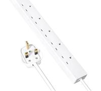 3M Extension Lead with different Way Socket, Heavy Duty Power Strip with Neon Indicator Light, Multi Socket Adapter for Home, Office, Living Room, Camping Essentials,3M Extension Cable. (5 sockets)