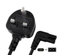 3M Figure 8 Power Cable for Samsumg TV, UK Plug to 2 Pin 90 Degree Right Angle IEC C7 Power Lead Compatible with PS5, PS4, Xbox Series X/S, Xbox One, Samsung LG Sony Panasonic TV (Black)