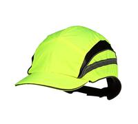 3M First Base 3 Bump Cap 2021866, Classic, High Visibility, Yellow Reduced Peak, 55mm
