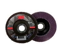 3M Flap Disc 769F, Type 27, 40+, 5 in x 7/8 in, High Performance Abrasive, Ceramic Precision-Shaped Grain Grinding and Finishing Disc, Carbon Steel, Stainless Steel