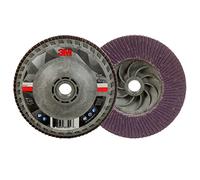 3M Flap Disc 769F, Type 27 Quick Change, 120+, 4-1/2 in x 5/8-11, High Performance Abrasive, Ceramic Precision-Shaped Grain Grinding and Finishing Disc, Carbon Steel, Stainless Steel