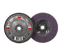 3M Flap Disc 769F, Type 27 Quick Change, 80+, 4-1/2 in x 5/8-11, High Performance Abrasive, Ceramic Precision-Shaped Grain Grinding and Finishing Disc, Carbon Steel, Stainless Steel