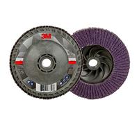 3M Flap Disc 769F, Type 29 Quick Change, 40+, 4-1/2 in x 5/8-11, High Performance Abrasive, Ceramic Precision-Shaped Grain Grinding and Finishing Disc, Carbon Steel, Stainless Steel