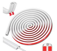 3M Flexible Small Cable Duct, Self Adhesive Tape Cable Duct to Hide Wire, Trunking for Electric Cables, Mini Semi Circular Side Trunking, Flexible Cord Cover for Wires on Wall Floor (White)