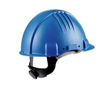 3M G3501MB High Heat Helmet, Ratchet, Dielectric Leather Sweatband, 440V, 53 cm-62 cm, Blue