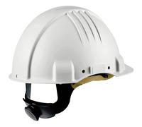 3M G3501MW High Heat Helmet, Ratchet, Dielectric Leather Sweatband, 440V, 53 cm-62 cm, White