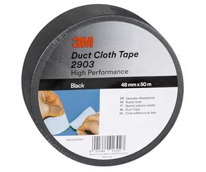 3M General Purpose Duct Tape 2903, Waterproof, Multi-Purpose, 48 mm x 50 m | Highly Conformable, Strong Gaffa tape, Bundling, Wrapping, Fastening, Sealing, Black, 1 Roll