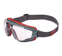 3M GG501 Goggle Gear 500 Safety Goggles Anti-Fog Coating Grey Red