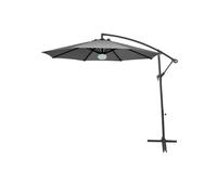 3m Grey Outdoor Cantilever Banana Garden Parasol with Bluetooth Speaker and LED Lights - Contemporary Designer Parasol