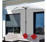 3M Half Parasol Semi Round Umbrella Patio Metal Frame Crank Handle for Balcony-- NO BASE INCLUDED