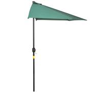 3M Half Round Parasol Umbrella Balcony Metal Frame Outdoor NO BASE Green
