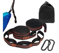 3m Hammock Straps, Tree Swing Straps 2 Pack with 2 Carabiners for Camping Garden Outdoor Travel (Orange)