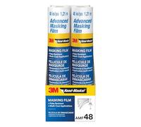 3M Hand Masker Advanced Masking Film, 8 Rolls, 48 in x 180 ft, Static Cling Keeps Film in Place, Prevents Liquids From Bleeding Through, Flake Resistant, For Indoors & Outdoors Use (AMF48-8C)