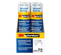 3M Hand Masker Advanced Masking Film, 8 Rolls, 72 in x 90 ft, Static Cling Keeps Film in Place, Prevents Liquids From Bleeding Through, Flake Resistant, For Indoors & Outdoors Use (AMF72-8C)