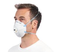 3M Hand Sanding and Power Tool Respirator 8822, FFP2, Clamshell Design with Valve, White, 10/PK