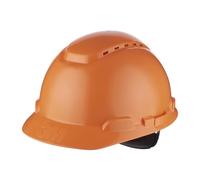 3M Hard Hat, Ratchet, Ventilated, Orange, H700N-OR, 1 per Package