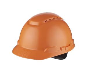 3M Hard Hat, Ratchet, Ventilated, Orange, H700N-OR, 1 per Package