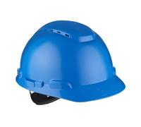 3M Hard Hat, Ratchet, Ventilated, Plastic Sweatband, Blue, H700N-BB