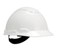 3M Hard Hat, Ratchet, Ventilated, White, H-700N-VI