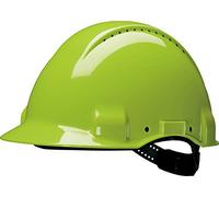 3M Hard Hat, Uvicator, Pinlock, Ventilated, Leather Sweatband, Hi-Viz, G3000DUV-GB
