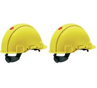 3M Hard Hat, Uvicator, Ratchet, Ventilated, Yellow, G3000NUV-GU (Pack of 2)