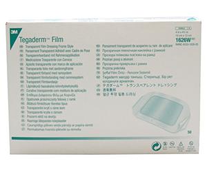 3M Health Care 1626W Tegaderm Film Dressing, Frame Style, Rectangle, 4.75" Width, 4" Length, 4" x 4 3/4", Transparent (Pack of 50)