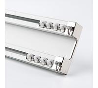 3M Heavy Duty Double Curtain Rod Ceiling Rail Room Divider Nano Silence Rails for Smooth Operation Complete Set with Fixtures Elegant Champagne Finish Ideal for Home Decor
