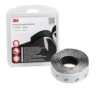 3M Hook and Loop Fastener SJ352B, 25 mm x 1.25 m, 4.4 mm, Black | Offers a simple alternative to zips, screws, snaps, hooks, bolts and more - best suited for indoor use, Black