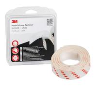 3M Hook and Loop Fastener SJ352B, 25 mm x 1.25 m, 4.4 mm, White | Offers a simple alternative to zips, screws, snaps, hooks, bolts and more - best suited for indoor use, White