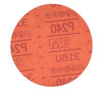 3M Hookit Red Abrasive Disc, 01220, 6 in, 240+ Grit No Hole, Pack of 50 for Auto Sanding, Primer Sanding, E-Coat Sanding