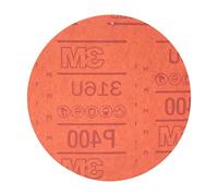 3M Hookit Red Abrasive Sanding Discs, 01218, No Hole, 6 in, 400+ Grade, Pack of 50 Discs, for Auto Sanding, Primer Sanding, E-Coat Sanding