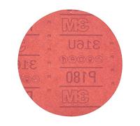 3M Hookit Red Abrasive Sanding Discs, 01222, No Hole, 6 in, 180+ Grade, Pack of 50 Discs, for Auto Sanding, Primer Sanding, E-Coat Sanding