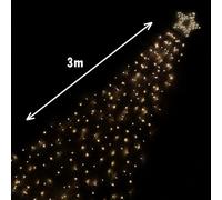 3m Indoor Outdoor Shooting Star Multifunction LED Christmas Decoration with Timer in Warm White